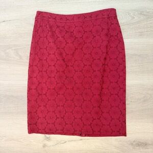 J.CREW The Pencil Skirt Pink Lace Floral Overlay Knee Length Sz 2 Romantic NWT